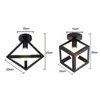 Metalowa klatka żelaza Sufitowa Światła Przemysłowy Cube Loft Sufit Trójkąt Lampa Korytarz Foyer Home Decor Lights