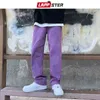 LAPPSTER Men Purple Vintage Baggy Jeans Mens Low Rise Denim Y2k Trousers Male Wide Leg Straight Streetwear Plus Size 211111