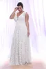 Pleine dentelle Boho robes de mariée robes de mariée grande taille 2023 col en V sans manches été bohème plage robe de mariée sur mesure