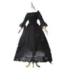 Vintage Victoria Ortaçağ Elbise Rönesans Siyah Gotik Elbise Kadın Cosplay Cadılar Bayramı Kostüm Balo Prenses Elbise Plus Boyut 5XL G5105390
