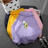 Vrouwen Cute Cartoon Avocado Sweatshirt Hoodies Kawaii Print Top Mode Meisje Print Hoodie Persoonlijkheid Hip Hop Apparel Sweatshirt X0721