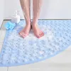 Tapis de bain en forme d'éventail imperméable anti-dérapant PVC doux tapis de Massage pour ménage salle de bain plancher ventouse douche