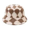 Wide Brim Hats Faux Fur Winter Bucket Women Girl Fisherman Hat Outdoor Travel Sun Warm Soft Plush Velvet Fluffy Panama