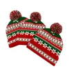 Chapeaux de Noël pour enfants Fourrure balle bride mignon enfant-enfant bébé fille beanie foulard costume tricoté