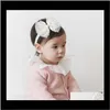 Dziecko dzieci ciążowa Dostawa 2021 Koreański Cute Girl Golden Heart Lace Bowknot Headband Baby Pretty Headwear Urodzony Pography Rekwice Włosy Acce