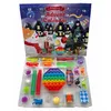 24 Days Christmas Toy Advent Calender Set December Push Bubble 24st/Set Silicone Stress Reliever Sensory Toys till Sea LLA9972893451