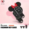 Pour Mini Cooper F54 F55 F56 F57 F60 Clubman Countryman ABS Fobs Souris Oreille Arc-noeud Mignon Clé De Voiture Cas Chaîne Protecteur lccessories