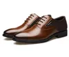 Uomini Oxford Stampa Style Classic Style Dress Shoes Leather Green Brown Lace Up Formale Fashion Business