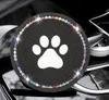 10pcs PVC Drink Mats Cat paw Printed diamond Coffee Mug coaster Soft Round Non-slip for Car Home Decoration