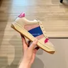 2021 Sapatos Femininos Clássicos Screener Mulher Suja Tênis Homem Casual Moda Couro com Cadarço Branco Masculino Design Sapato