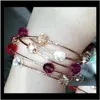 Beaded, Strands Armband Smycken Drop Leverans 2021 Atmosfär Crystal Women Korean Fashion Multi Circle Rose Gold Armband för Alla hjärtans D