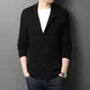 Herfst Heren Wol Gebreide Jas Business Casual Single-Breasted Sweater Cardigan Male Merk Kleding 210909