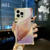 Square Plating Glitter Marble Phone Cases Soft Silicone Transparent Cover For iPhone 12 13 Samsung Back Case