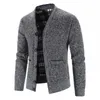 メンズセーター2021セーター冬ボタンニットカーディガンジャケットVネックカジュアルスリムフィット厚い暖かいコート