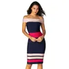 Ocstradeセクシーなスラッシュネック包帯ドレス夏のファッション女性トリコロールボディコンクラブナイトパーティーES 210527
