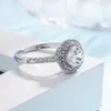 Gemstone Women Diamond Ring Round Cyrstal خطوبة خواتم الزفاف ،