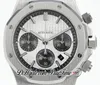 DCF 26331 CAL A2385 Automatyczne chronograf męskie obserwuj białe teksturowane markery tarcza panda czarna gumowa super edycja PTPA Puret5356983