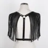 Women's Harness Erotic Lingerie Sex Cosplay Costume PU Leather Adjustable Body Chest Bondage Belt With Shoulder Tassel Bras S292n