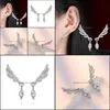 Andere oorbellen sieraden modieuze paardenoog Angel Wing 925 Sterling Sier Studs vrouwelijke oor G26 Drop levering 2021 LWFVH