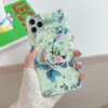 Leaf Flower Phone Cases For Samsung S21 S20 FE S10 S9 S8 Plus A52 A72 A51 A71 Note 20 10 Flexible Folded Stand Soft Cover