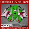 Lichaam voor HONDA CBR-600 CBR 600 CBR600 F3 FS CC 600F3 ROOD GROEN 97 98 95 96 64 NO.268 600FS CBR600F3 600CC 1995-1998 Carrosserie CBR600FS 1997 1998 1995 1996 OEM-Valerijen