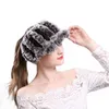 Winter Fashion Knit Real Fur Hats Women Warm Skullies Beanie Ski Snow Cycling Caps Masks