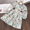 Bébé filles robes décontractées printemps automne 2021 nouvelle fleur imprimer coréen doux et mignon Style creux Vestidos pour 3-7Y Q0716