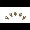 Odkrycia Komponenty Dostawa 2021 DIY Fashion Akcesorium metalowy Vintage Bronze Heart Haczyki homarowe klamry do tworzenia biżuterii Q