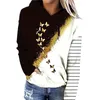 Sweats à capuche pour femmes Sweatshirts 2022 Automne hiver papillon floral imprimé floral polaire épais femme casual streetwear pull-shirt surdimensionné femmes