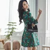 Autumn Women Flowers Printing dress Casual 3/4 sleeve Winter Mini Dress For Female Fashion A-line Party Vestidos 210529