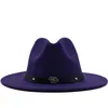 Män Kvinnor Bred Brim Ull Felt Jazz Fedora Hats British Style Trilby Party Formell Panama Cap Vit Gul Klänning Hat 56-60cm