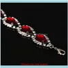 Link, bracelets joalheria, link de cadeia Beautiful Bracelet para mulheres Red Austrian Crystal Moda Cora￧￣o por atacado Droga 2021 YHSXK