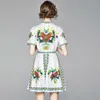 Women Casual Summer Dress Lady Vintage High quality Floral Printed short Sleeve Bow Mini party Vestidos 210529