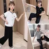 Teen Girls Clothing Letter Tshirt + Pants Clothes Summer Outfit Casual Style Children's 6 8 10 12 14 210528