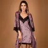 Lace Sexy Mulheres Dormir Vestido Vestido Dois Peça Moda Casual Pano De Pano De Ouro De Veludo De Veludo para Feminino