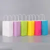 Sublimering Wrap Envirless Friendly DIY Multifunktions Mjuk färgpapper Väska med handtag Festival Presentkorgar Kraft Packing Bag