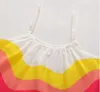 Arc-en-ciel fille robe en mousseline de soie sans manches vacances décontracté es bébé vêtements 1-5 ans E2 210610