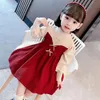 Kızın Elbiseleri Kız Giysileri Elbise Kış Örme Kazak Kırmızı Renk Noel Bebek Kız Giyim Çocuklar için
