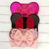 Nuove ragazze Cartoon Mouse Ears Fascia Big Hair Bow Fascia Headwrap Tessuto elastico Bowknot Capelli fai da te con fiocchi Bandeau Bebe