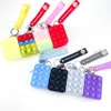 Bubble Fidget Toys Pencil Case Handbag Silicone Stampa Braccialetto DECOMPRESSION Pendente Pendente Push SEMPLICE Dimple Silver Keychain