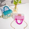 Miúdos Geléia Bolsas e Bolsas Bonitos PVC Mini Crossbody Bags para Mulheres Pequena Carteira Carteira Bebé Clear Beach Sacola