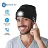 Outdoor Hat Bluetooth Headphone Winter Warm Music Hats Wireless Earphone Sport Cap Gaming Headset Night Running Outdoors with Lighting Light