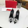 High quality women's shoes leather soled high heels sexy pointed sandals with card dust bag wedding 35-40