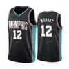 City Earned Edition Ja 12 Morant 농구 유니폼 에디션 남성 스티치 사이즈 S-3XL