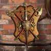 Древний римский Sparta Shield She Sweet Decor Antique Antique Antique с бронями средневекового тока Льва орнамент ремесел KTV бар настенный висит 210811