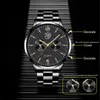 Brand Mens роскошные бизнес-часы из нержавеющей стали кварцевые наручные часы мужские кожаные часы календарь светящиеся часы