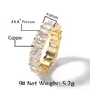 Luxury Band Zircon Rings for Women Eternity Promise Cz Crystal Finger Ring Engagement Wedding Jewelry Love Gift