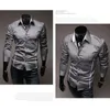 Homens camisetas Tubulação Fit Camisas 5902 Muscle Camisa Borda Manga Luxo Vestido Casual Designer 3 Cor Elegante Long255g