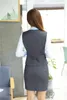 Kvinnors kostymer blazrar Två stycken Set Women Business With Kirt och Top Set Ladies Grey Vest Waistcoat Office Uniform Designs Styles