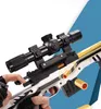 AWM manuell leksakspistol för pojkar med mjuk kula plastblåsning modell sniper rifle airsoft skal kasta